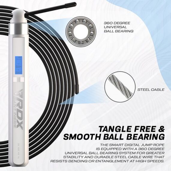Wiederaufladbares 10.3ft Smart Digital Zähler Springseil Mit USB & App, Farbe: Weiss, 8 image