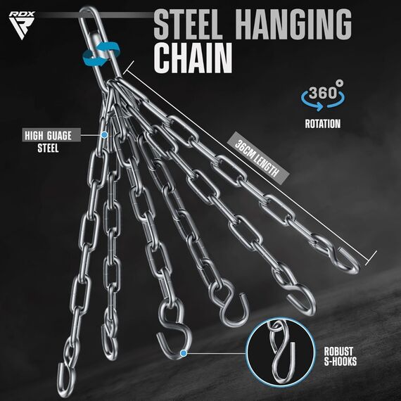 Sac de Frappe Corporel RDX Full Black avec Gants, 4 image