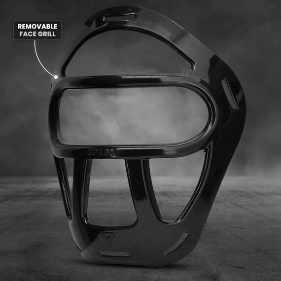 Casque de Combat à Grille Amovible, Taille: L, Couleur: Noir, 4 image