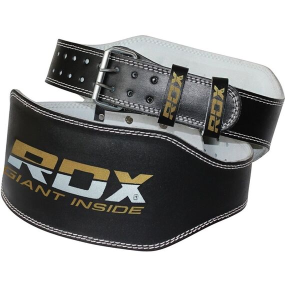 RDX 6 Inch Padded Leather Weightlifting Fitness Gym Belt, Taglia: S, Colore: Nero