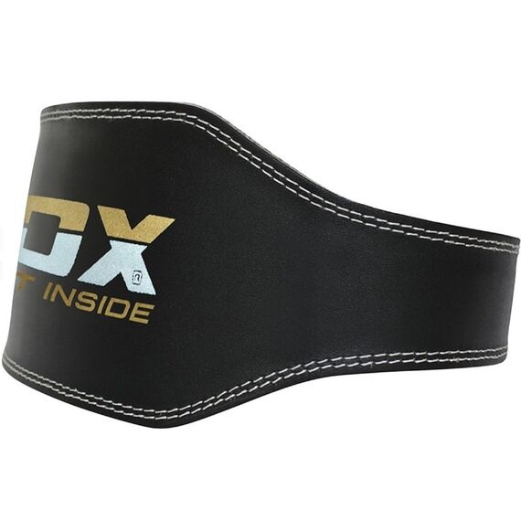 RDX 6 Inch Padded Leather Weightlifting Fitness Gym Belt, Taglia: S, Colore: Nero, 7 image