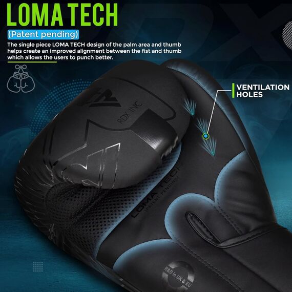 RDX F6 Kara Boxing Gloves – Comfort and protection for fighters, Colour: Schwarz, OZ: 6oz, 3 image