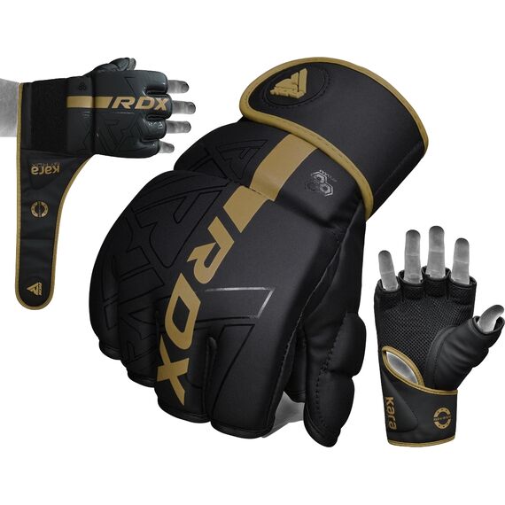 Grappling Gloves F6 Matte Golden-XL, Size: XL, Colour: Schwarz, 3 image