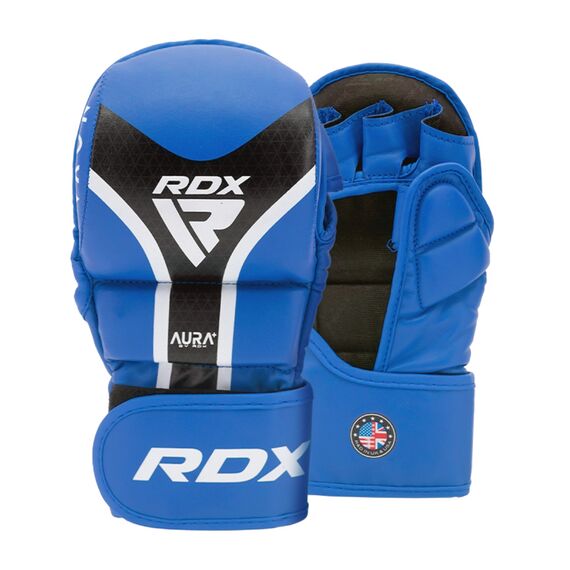 RDX Grappling Gloves Shooter Aura Plus T-17 Blue/Black-L, Size: L, Colour: Blue