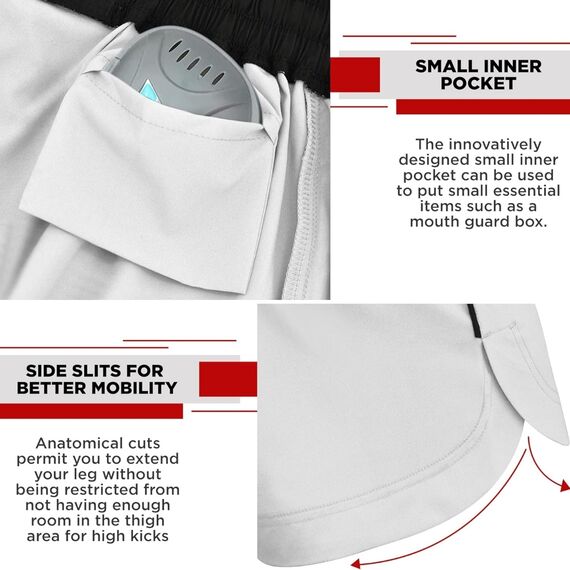 Shorts de MMA T15, Taille: XL, Couleur: Blanc, 5 image