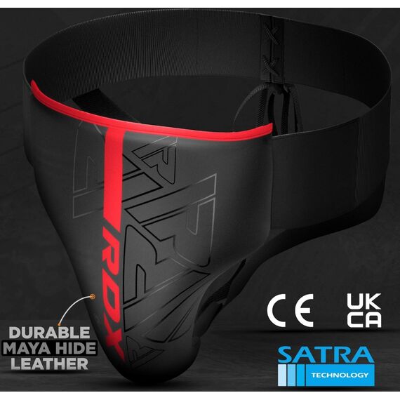 Groin Guard Rex F6 Matte Red-L, Taglia: L, Colore: Nero, 5 image