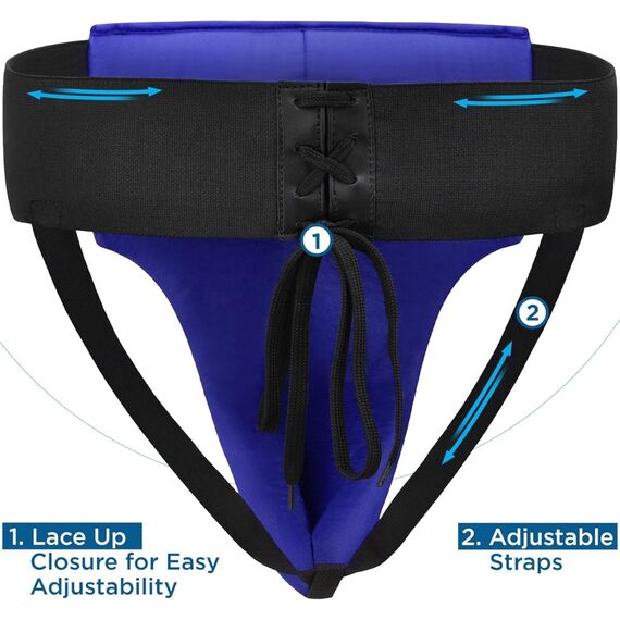 Groin Guard Rex Men Blue/Black-L, Size: L, Colour: Blue, 2 image