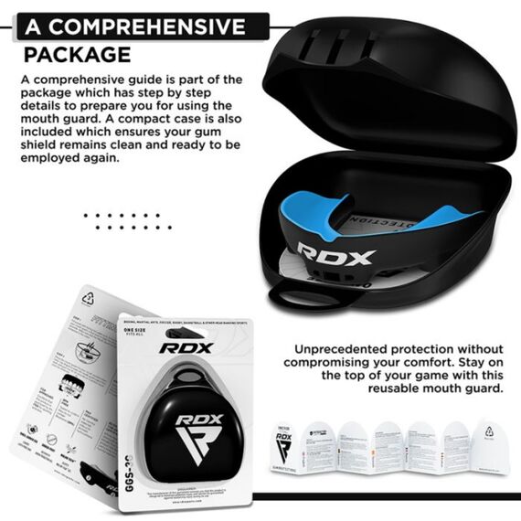 RDX Mouth Guard Adult, Colour: Blue, 2 image