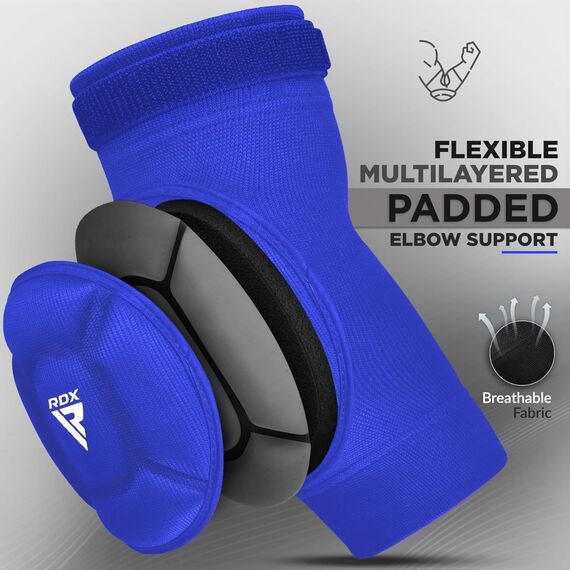 Hosiery Elbow Foam Blue/White-L, Size: L, Colour: Blue, 5 image