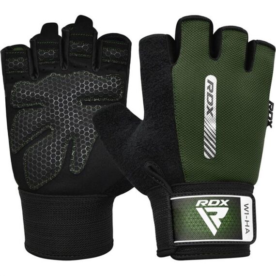 Gym Gloves W1 – Half Finger, Size: M, Colour: Green