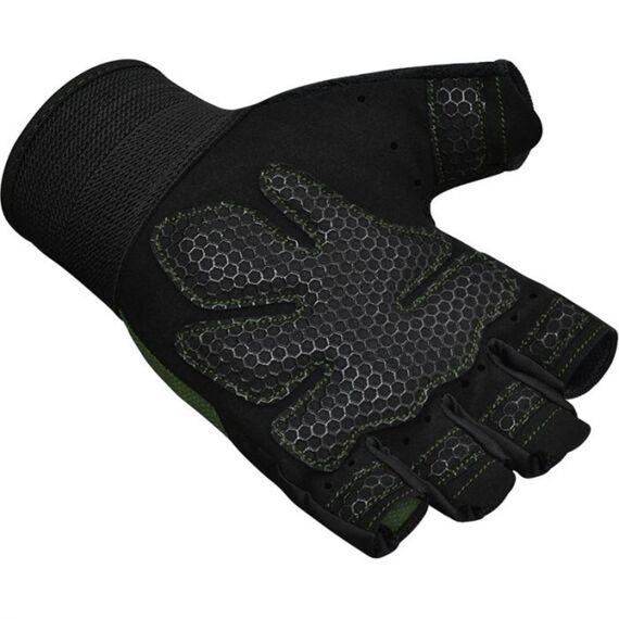 Gym Gloves W1 – Half Finger, Size: M, Colour: Green, 7 image