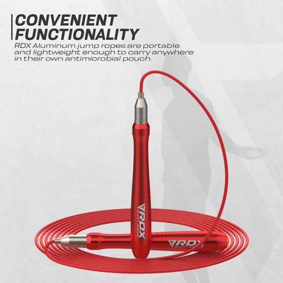 Corde à Sauter Réglable de 3m10 Avec Poignées Antidérapantes En Aluminium, Taille: Taille unique, Couleur: Rouge, 7 image