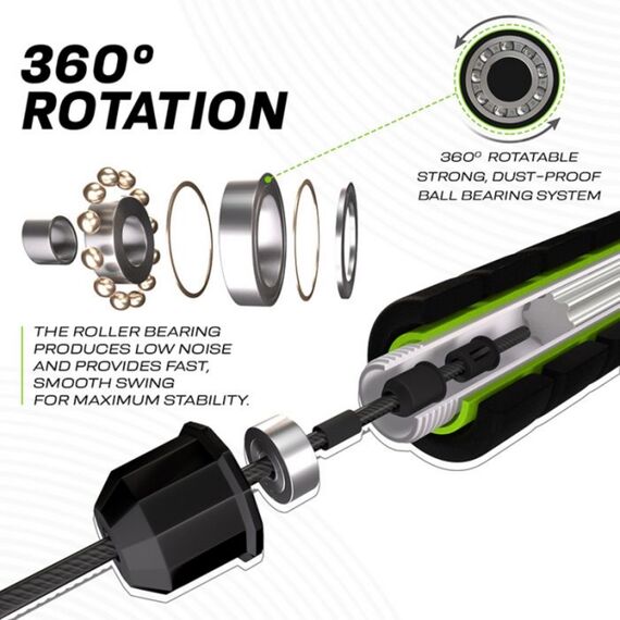 Skipping Rope Steel Coated Cable W1 Green-10.3Ft (15602), Colour: Green, Length: 304 cm, 5 image