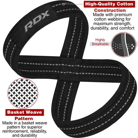 RDX Gym Lifting Cotton Straps, Size: L, Colour: Grey, 8 image