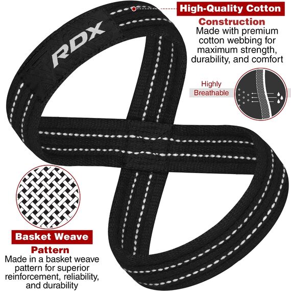 RDX Gym Lifting Cotton Straps, Size: M, Colour: Weiss, 9 image
