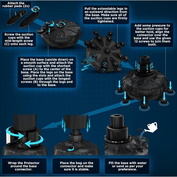 Sac de frappe autoportant cible + gants, Couleur: Noir, Longueur: 1.8m, 8 image