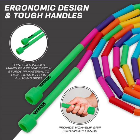 Skipping Rope Kids Segmented Adjustable Rainbow-10Ft (15695), Colore: Multicolore , Lunghezza: 3.0m, 2 image