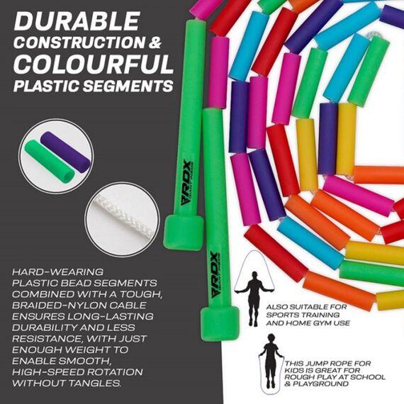Skipping Rope Kids Segmented Adjustable Rainbow-10Ft (15695), Colore: Multicolore , Lunghezza: 3.0m, 3 image