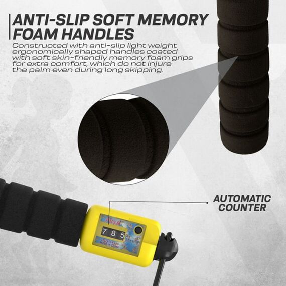 Kinder 3m10 Verstellbares Springseil Mit Zähler, Farbe: Schwarz, Länge: 3.10m, 7 image