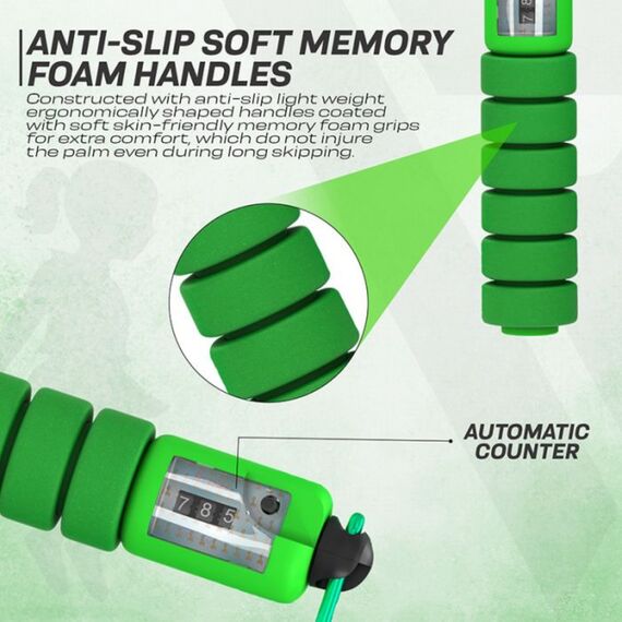 Skipping Rope Kids Plastic Abs Green-10Ft (17583), Colour: Green, Length: 3.10m, 4 image