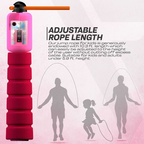 Skipping Rope Kids Plastic Abs Pink-10Ft (17590), Colour: Rosa, Length: 3.10m, 3 image