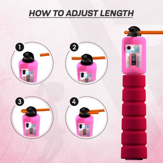 Skipping Rope Kids Plastic Abs Pink-10Ft (17590), Colour: Rosa, Length: 3.10m, 4 image