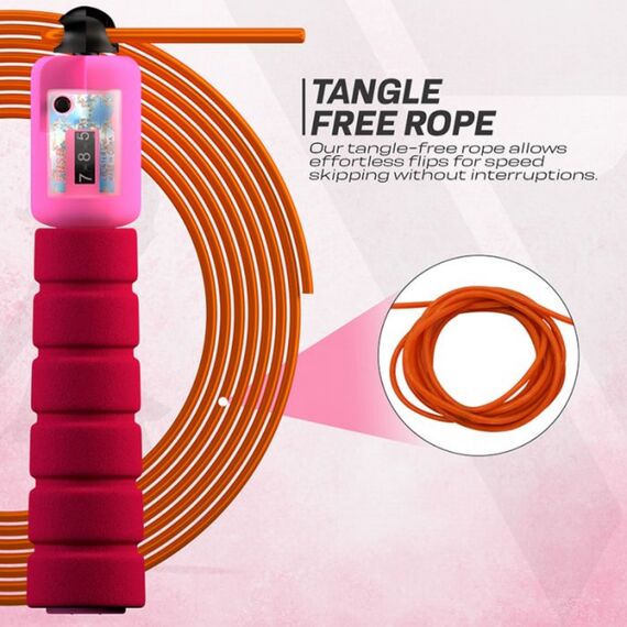 Skipping Rope Kids Plastic Abs Pink-10Ft (17590), Colour: Rosa, Length: 3.10m, 5 image