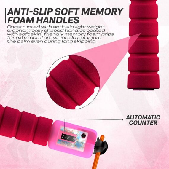 Skipping Rope Kids Plastic Abs Pink-10Ft (17590), Colour: Rosa, Length: 3.10m, 7 image