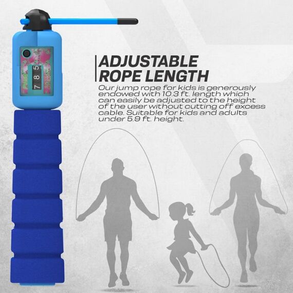 Skipping Rope Kids Plastic Abs Blue-10Ft (17606), Colour: Blue, Length: 3.10m, 3 image