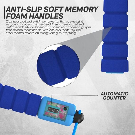 Skipping Rope Kids Plastic Abs Blue-10Ft (17606), Colour: Blue, Length: 3.10m, 7 image