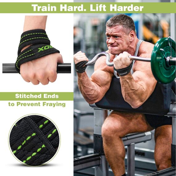 RDX Gym Lifting Cotton Straps, Size: S, Colour: Green, 8 image