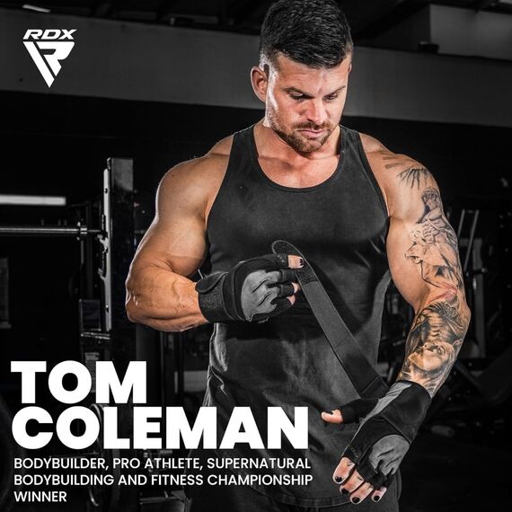 Guanti palestra a dita aperte RDX L4 – Beige – Taglia L, 4 image