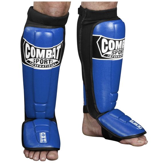 Combat Sports shin guards, Colore: Blu , Size: L