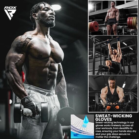 Guanti palestra a dita aperte RDX L4 – Beige – Taglia XL, 6 image