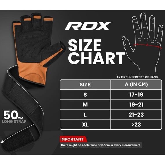 Guanti palestra a dita aperte RDX L4 – Beige – Taglia XL, 7 image