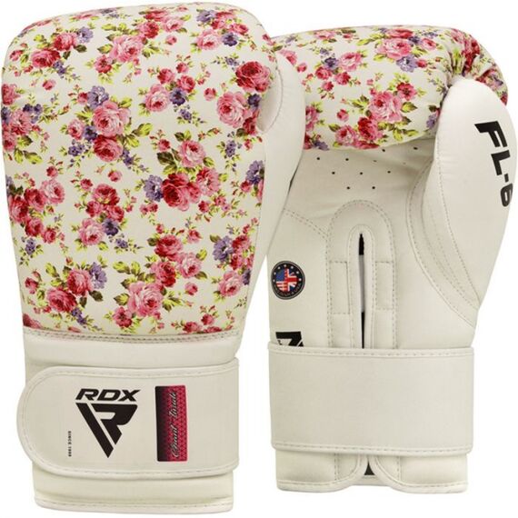 Boxing Gloves RDX FL6 Floral – White/Floral – 10oz, Colour: Weiss, OZ: 10oz