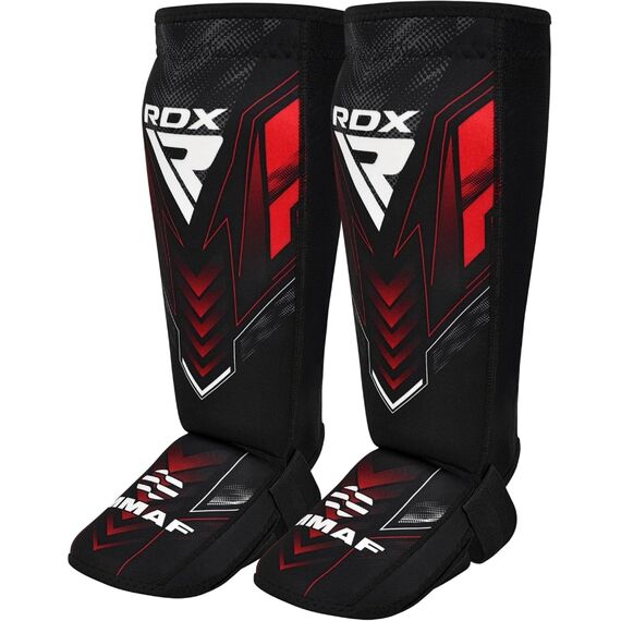 Neoprene Shin Instep Guards RDX IMMAF – Red/Black – XL, Size: L, Colour: Rot