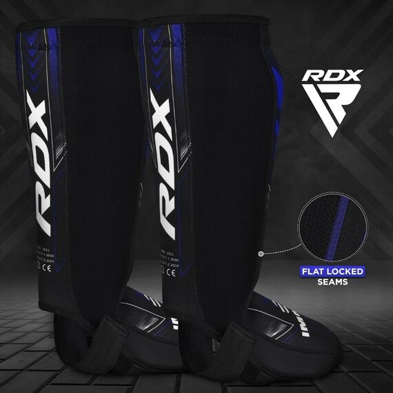 Neoprene Shin Instep Guards RDX IMMAF – Blue/Black – S, Size: S, Colour: Blue, 4 image