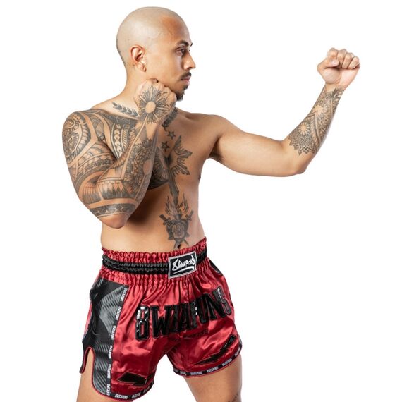 8 Weapons Muay Thai Shorts Carbon -  Dawn, Taglia: S, Colore: Rosso , 7 image