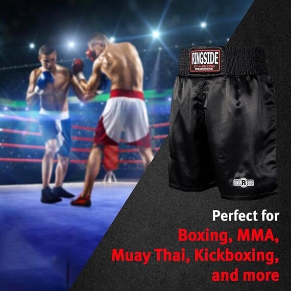Shorts de boxe Pro Ringside, Taille: XL, Couleur: Noir, 4 image