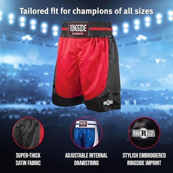 Shorts de boxe Pro Ringside, Taille: XL, Couleur: Rouge, 6 image
