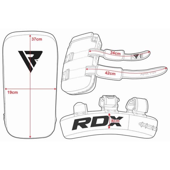 RDX T1 Curved Thai Kick Pad – The Ultimate Muay Thai Training Gear, Taglia: Taglia unica, Colore: Bianco , 2 image