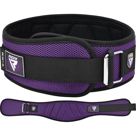RDX RX4 Weightlifting Belt – Comfort and back support, Taglia: L, Colore: Viola