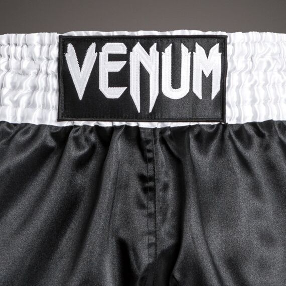 Venum Short Muay Thaï Classic Blanc-Noir-Blanc S, Taille: S, Couleur: Noir, 4 image