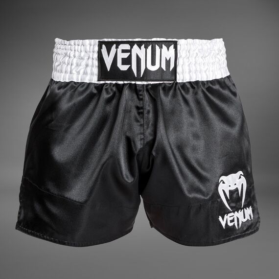 Venum Short Muay Thaï Classic Blanc-Noir-Blanc XL, Taille: XL, Couleur: Noir