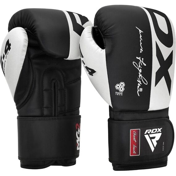 Boxhandschuhe Rex F4 – Weiss/Schwarz – 16oz, Farbe: Weiss, OZ: 16oz