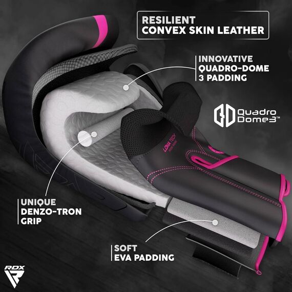 Boxing Gloves RDX F6 Kara – Black/Pink – 10oz, Colour: Schwarz, OZ: 10oz, 5 image