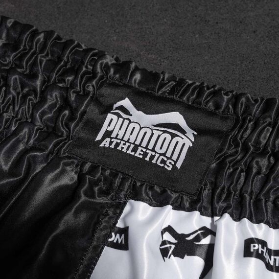 Short Muay Thai Legend Phantom – Nero / Bianco – M, Taglia: M, Colore: Bianco , 3 image