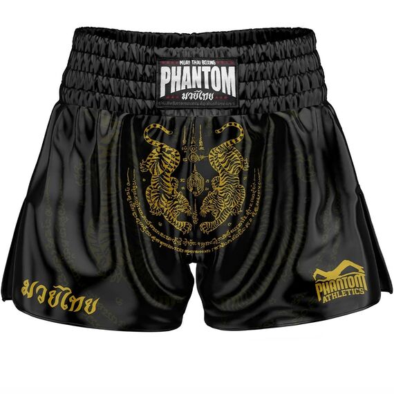 Short de Muay Thai Phantom Sak Yant – Noir/Or – S, Taille: S, Couleur: Noir