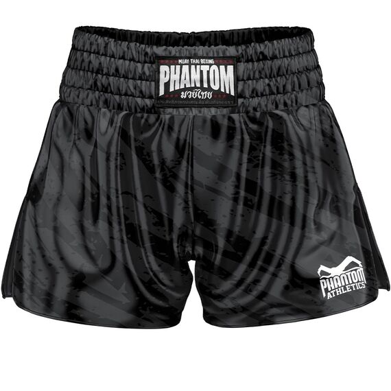 Short Muay Thai Camo Tiger Phantom – Gris – XL, Taille: XL, Couleur: Noir
